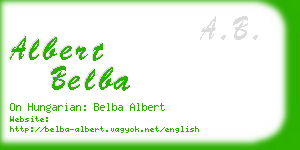 albert belba business card